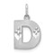 14K White Gold Initial D Charm Jewelry FindingKing 20mm x 10mm